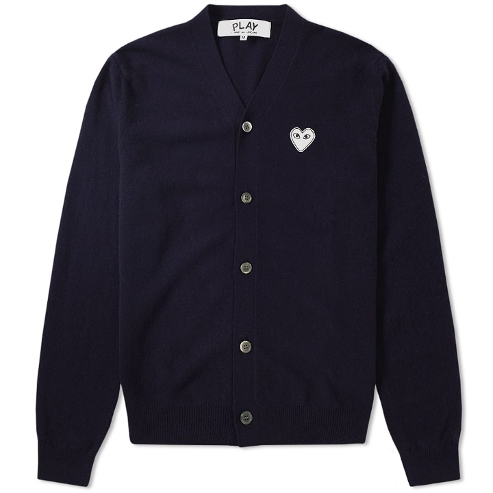Photo: Comme des Garcons Play Silver Heart Cardigan