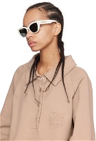 Prada Eyewear White Logo Sunglasses