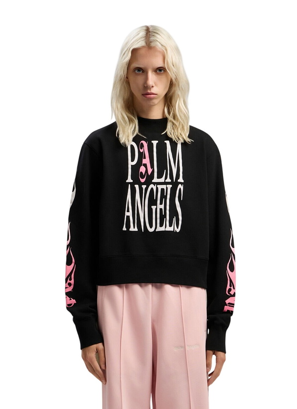 Photo: Palm Angels Flames Fitted Crew Sweatshirt