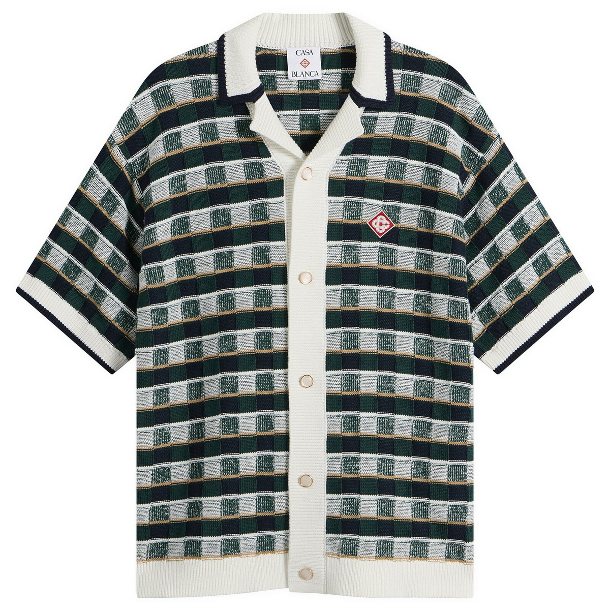 Casablanca Men's Mosaic Check Shirt in Green