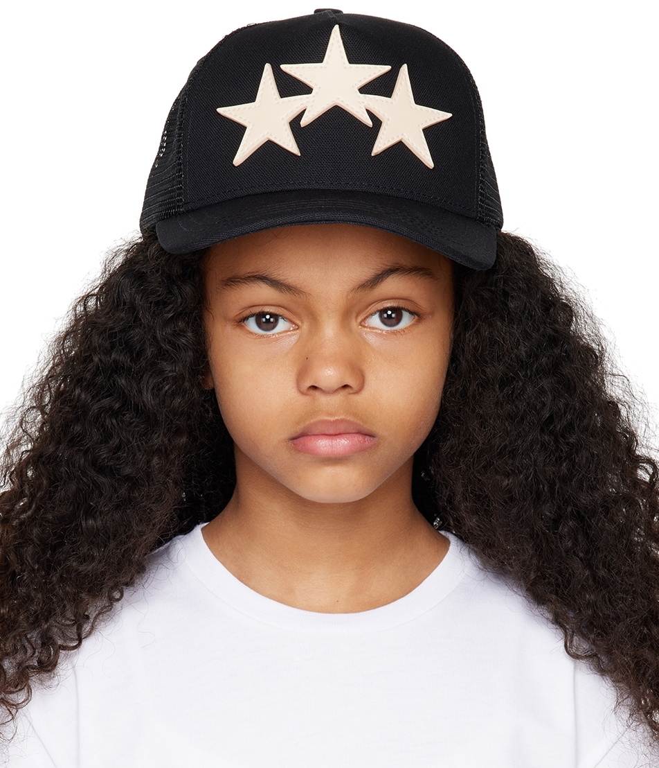 AMIRI Kids Black Three Star Trucker Cap Amiri