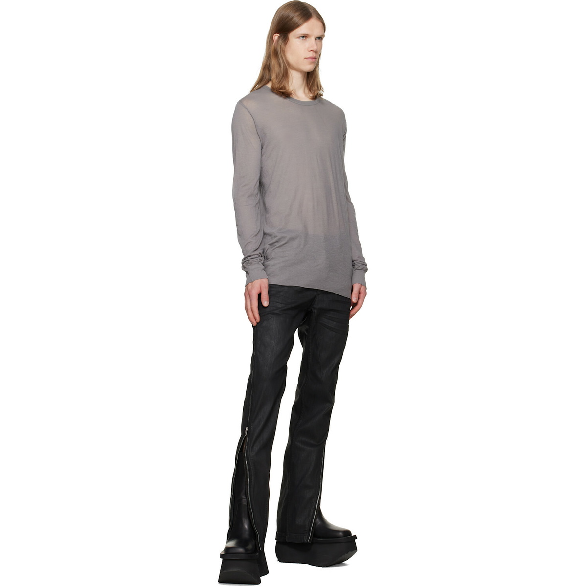 Rick Owens Gray Tower Basic LS T-shirt