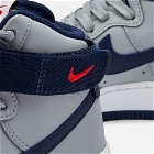 Nike W Air Force 1 Hi-Top Qs Sneakers in Wolf Grey/University Red