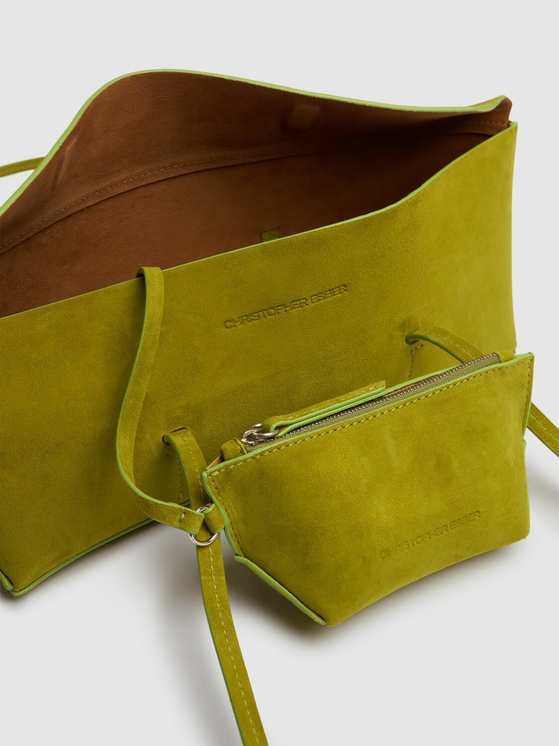 Christopher Esber Turnlock Suede Mini Bag (Russet) main image 1