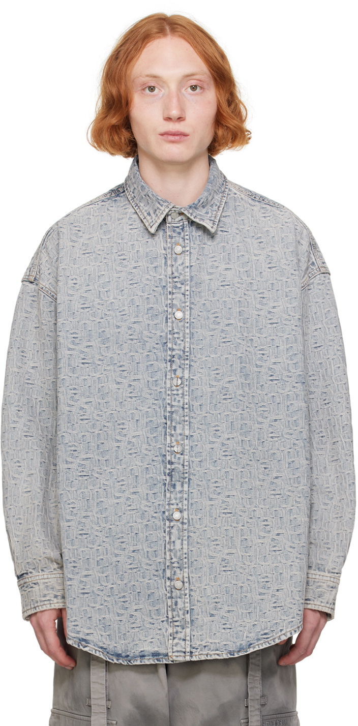 Acne Studios Blue Monogram Denim Shirt Acne Studios