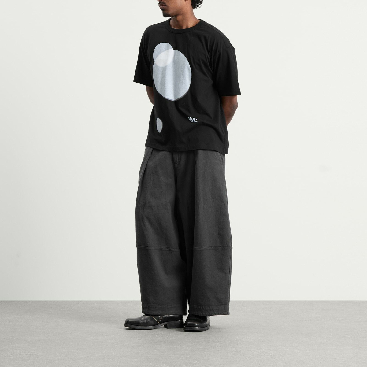 YMC Men's Death Star Print Triple T Shirt in Black