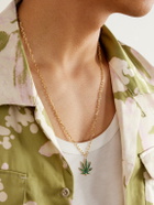 Sydney Evan - Large Pot Leaf Gold Diamond Necklace