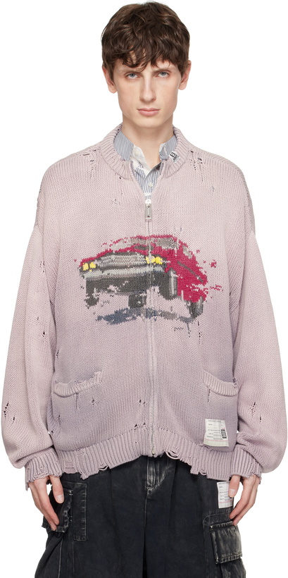 Photo: Maison MIHARA YASUHIRO Pink Car Jacquard Knit Cardigan