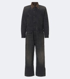 RRL Corduroy-trimmed denim jumpsuit