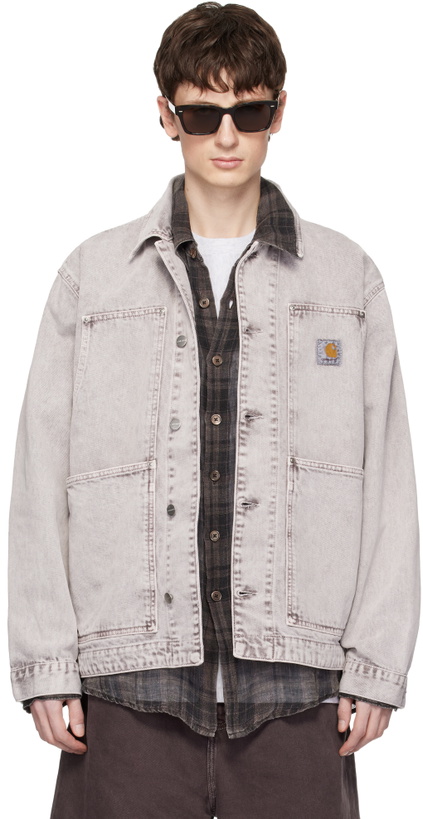 Photo: Carhartt Work In Progress Pink OG Double Front Denim Jacket