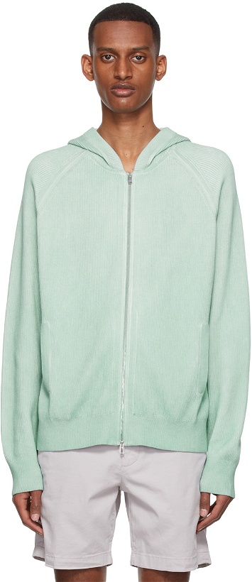 Photo: Theory Blue Cotton Zip-Up Hoodie