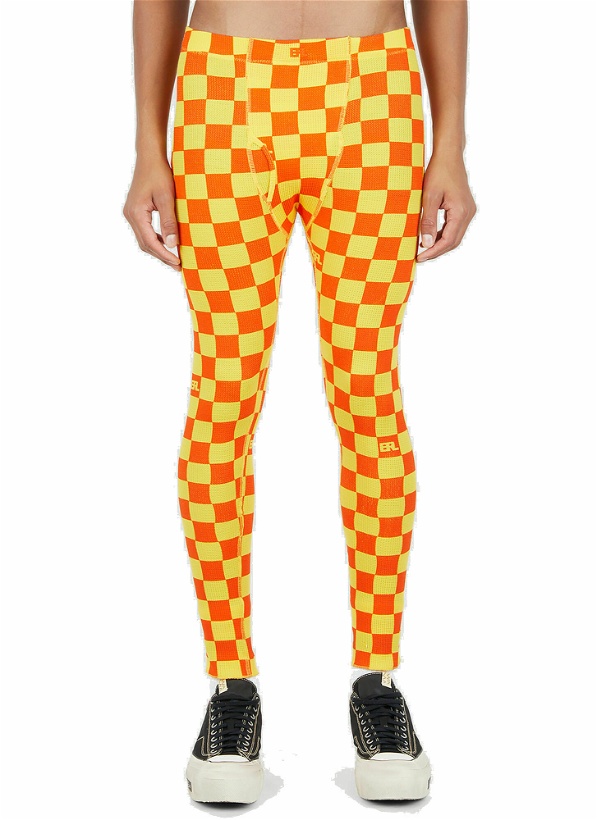 Photo: Checker Print Leggings in Orange