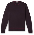 John Smedley - Contrast-Tipped Merino Wool Sweater - Purple