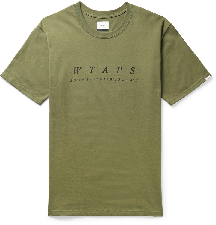 Photo: WTAPS - Logo-Print Cotton-Jersey T-Shirt - Green