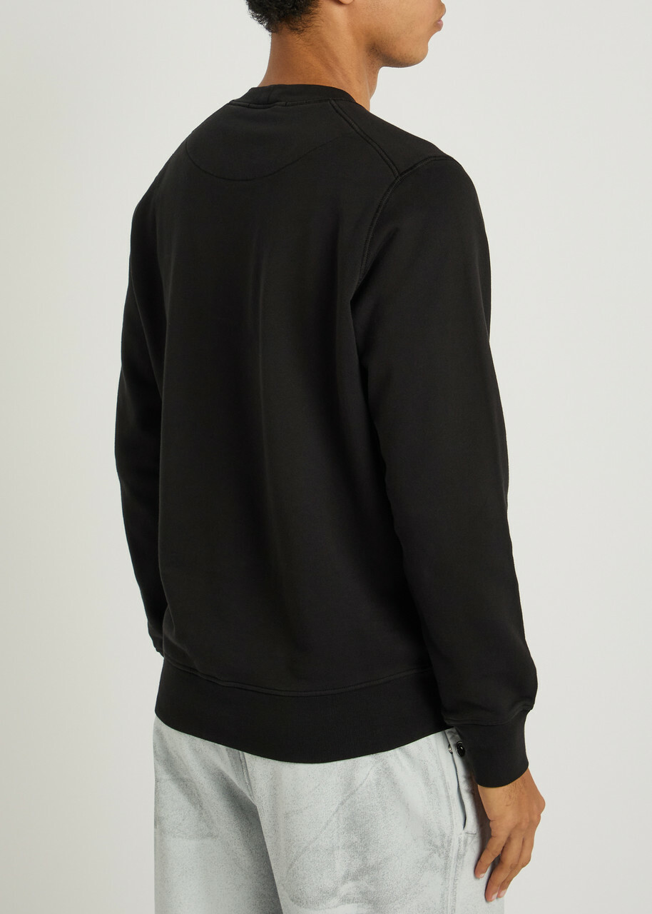 Stone Island Logo Cotton Sweatshirt Black