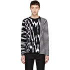 Givenchy Black and White Animal Striped Sweater