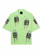 Givenchy - Lock Camp-Collar Cotton-Poplin Shirt - Green