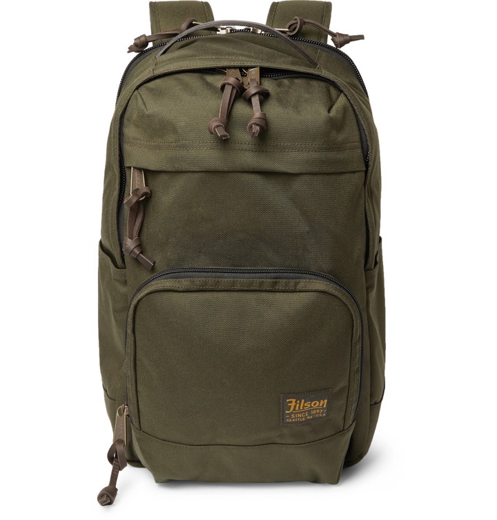 Photo: Filson - Dryden Leather-Trimmed Camouflage-Print CORDURA Backpack - Green