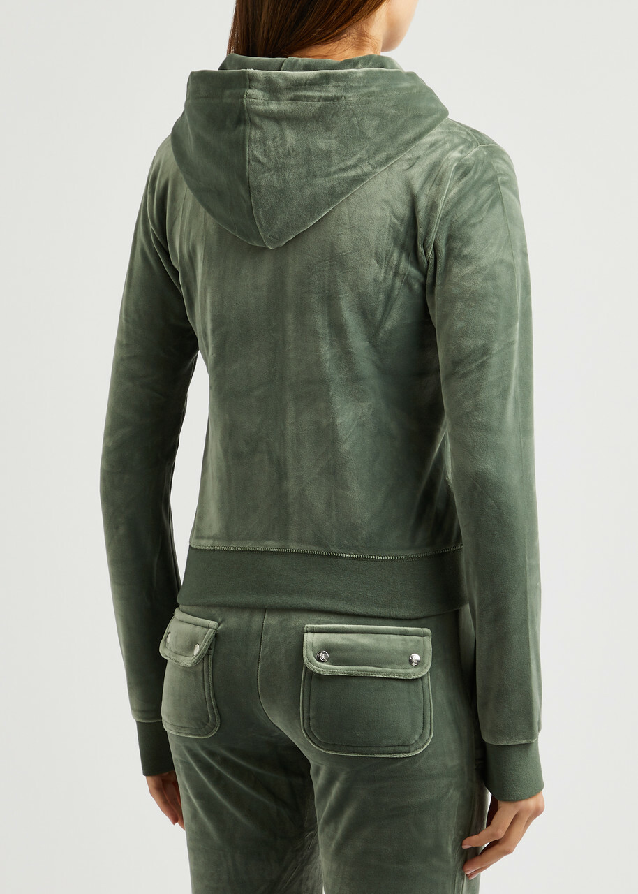 Juicy Couture Womens Robertson Velour Hoodie Grey Size Small main image 1