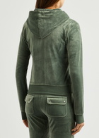 Juicy Couture Robertson Hooded Velour Sweatshirt Green