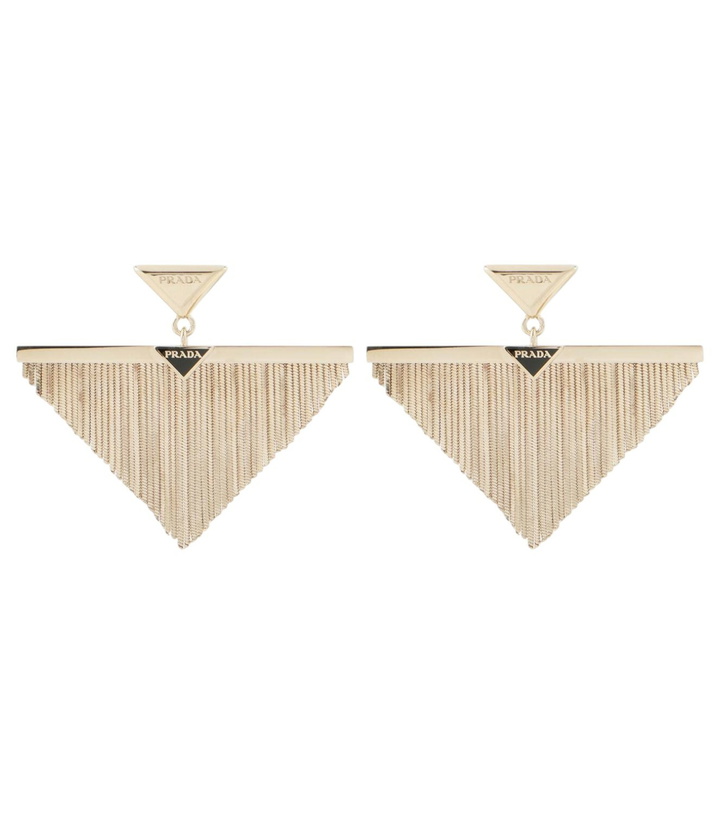 Photo: Prada Triangle embellished earrings