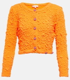 LoveShackFancy Senina crinkled cropped cardigan