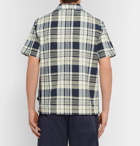 Folk - Camp-Collar Checked Slub Cotton Shirt - Men - Ecru