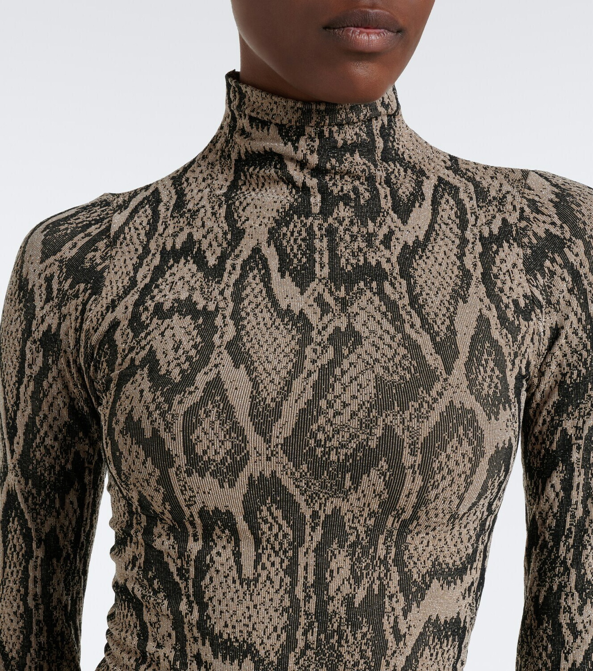 Wolford Snake-print jacquard bodysuit