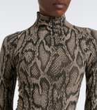 Wolford Snake-print jacquard bodysuit