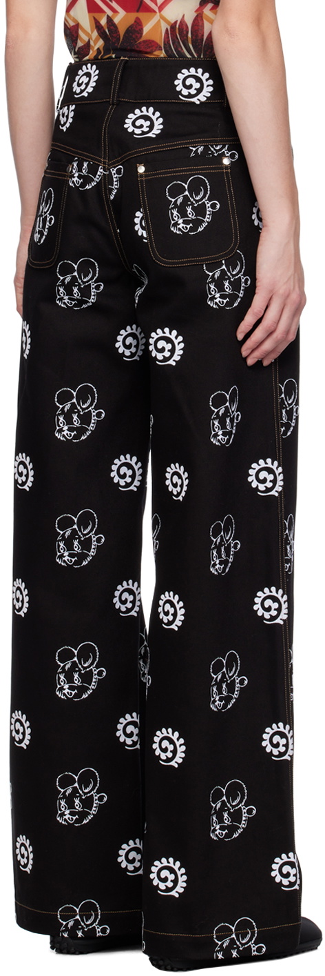 Chopova Lowena Black Flocked Jeans