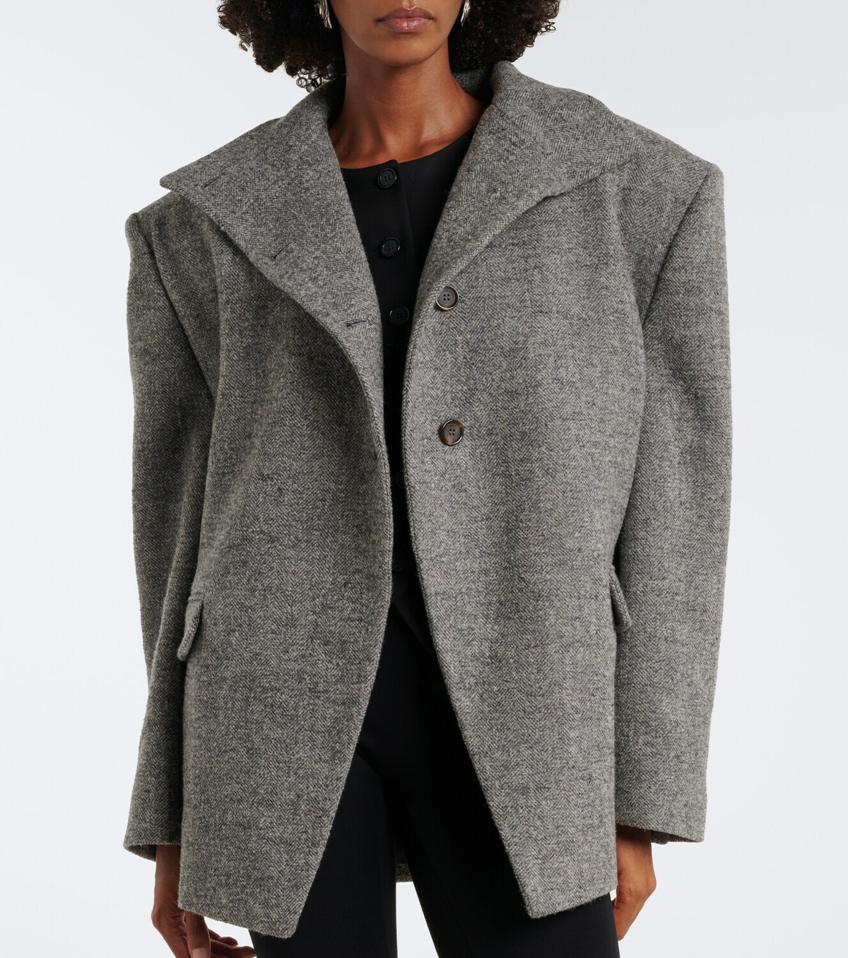 Magda Butrym Herringbone wool and cashmere-blend blazer