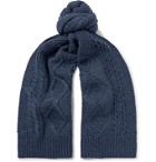 RRL - Cable-Knit Wool Scarf - Blue