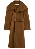 JW Anderson Belted Wool Wrap Coat Brown