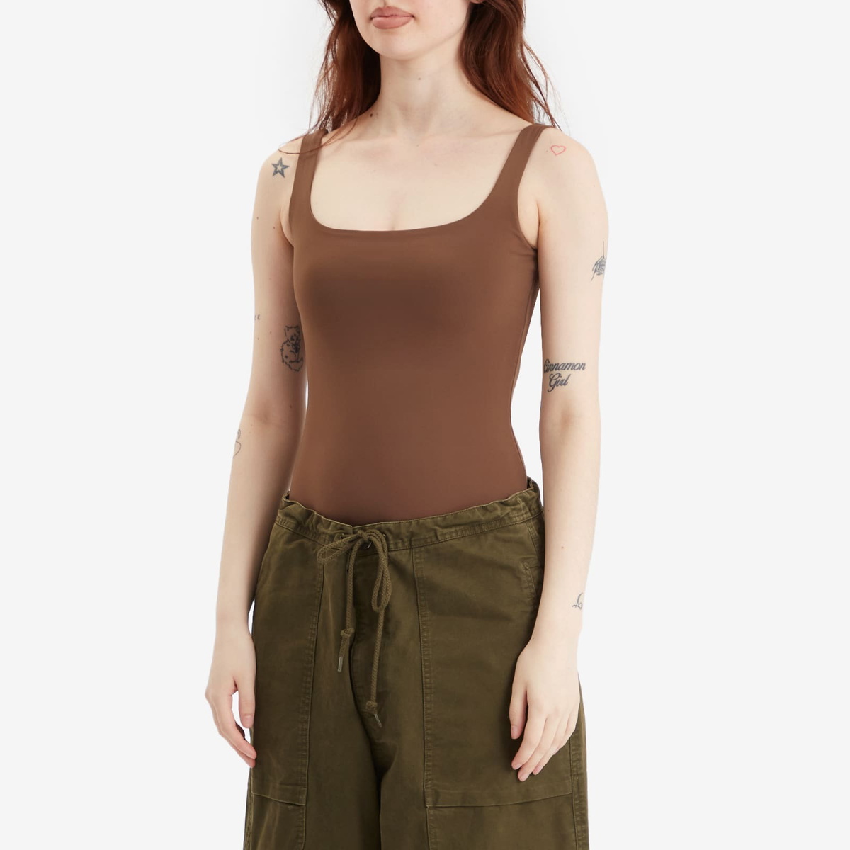 Entire Studios Women's Square Neck Bodysuit in Brunette