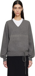 LE17SEPTEMBRE Gray Cashmere Blend Wholegarment V-Neck Sweater