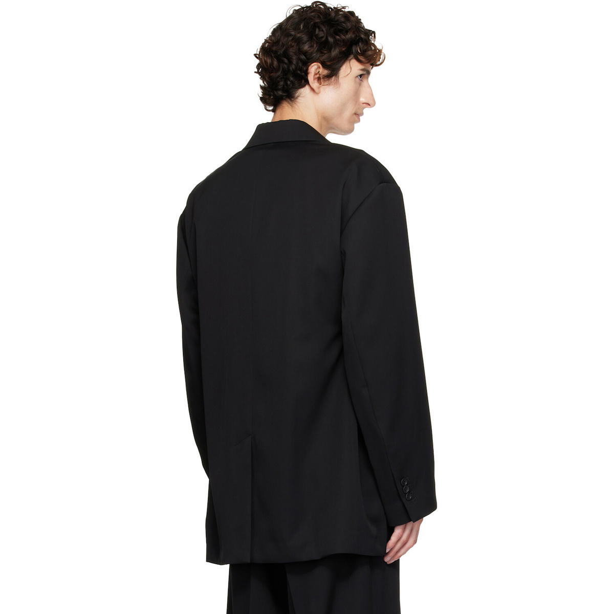 ssstein Black Oversized Single Breasted Long Blazer