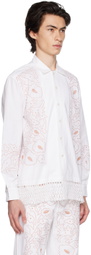 Bode White Braided Couching Shirt