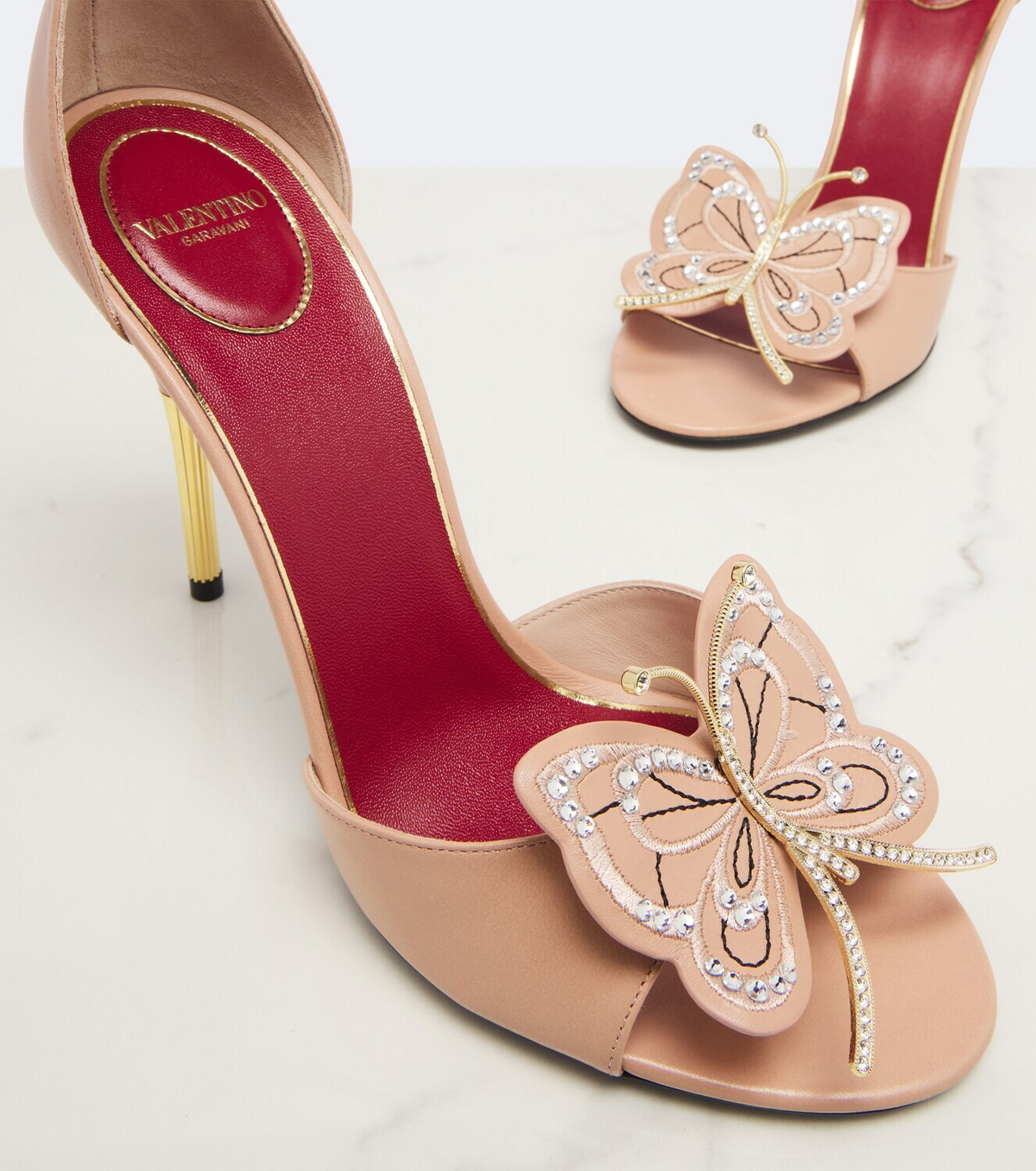 Valentino Garavani Flutterby embellished leather sandals