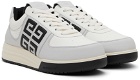 Givenchy White & Gray G4 Leather Sneakers