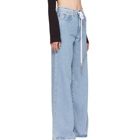 Off-White Blue Baggy Seams Jeans