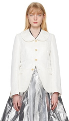 Black Comme des Garçons White Pocket Blazer
