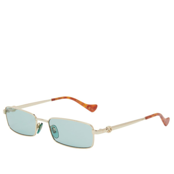 Photo: Gucci Women's Eyewear GG1600S Sunglasses in Gold/Green 