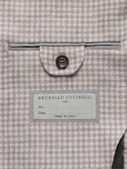 Brunello Cucinelli - Puppytooth Linen, Wool and Silk-Blend Blazer - Neutrals