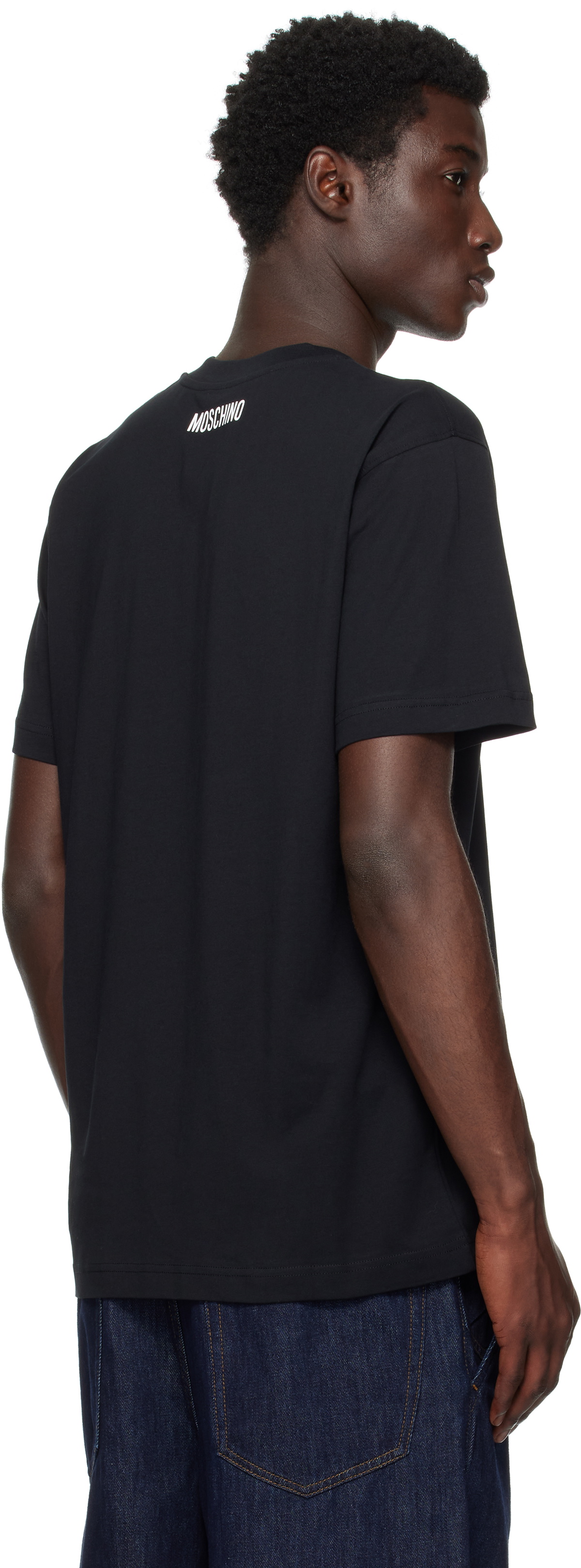 Moschino Black Printed Organic Cotton T-shirt
