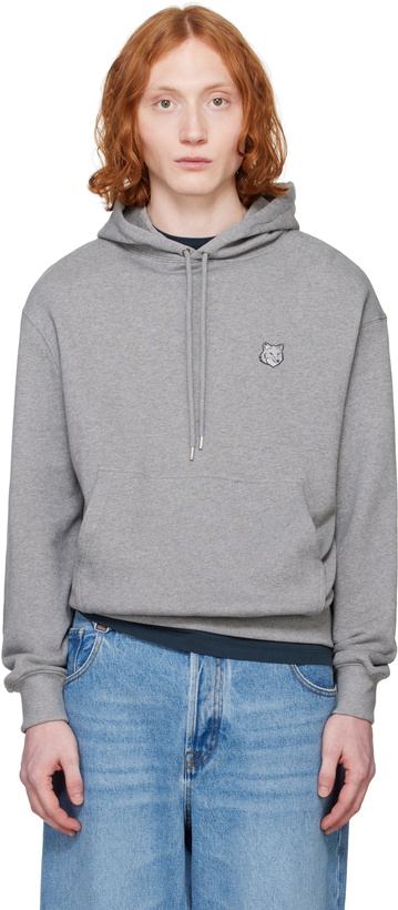 Photo: Maison Kitsuné Gray Bold Fox Head Patch Comfort Hoodie