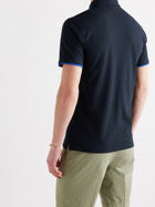 INCOTEX - Contrast-Trimmed Ice Cotton Polo Shirt - Blue - IT 46