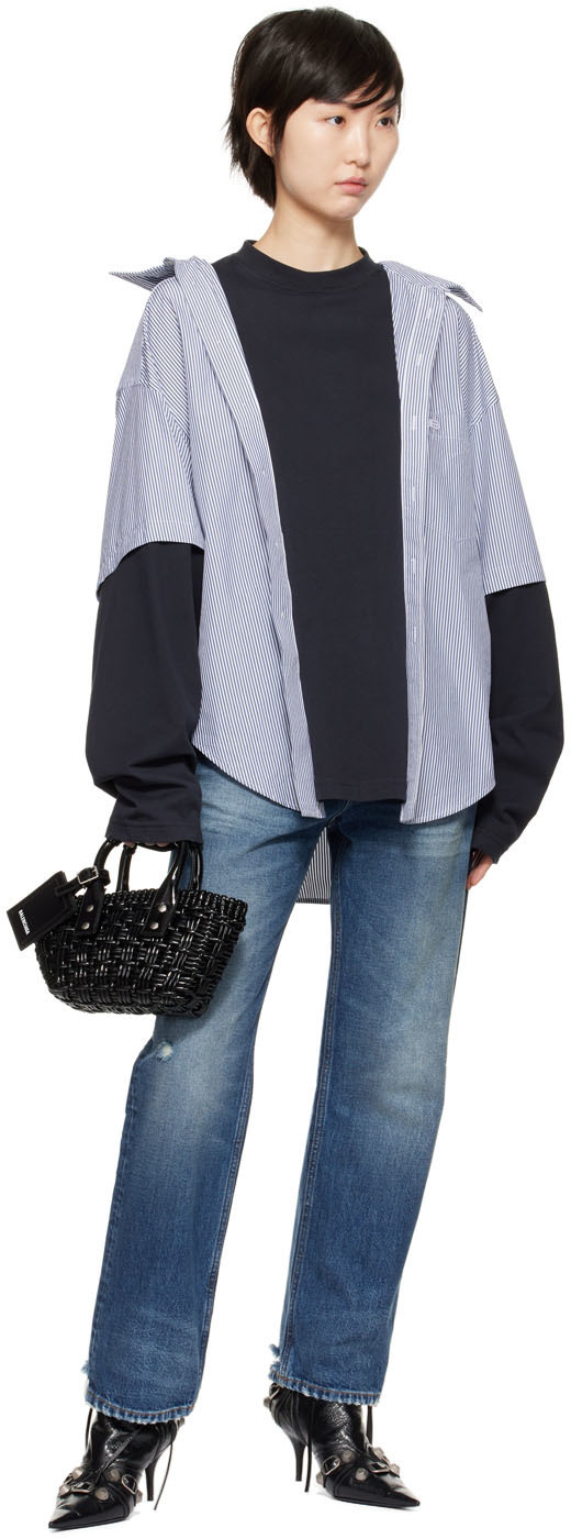 Balenciaga Navy Trompe l'Œil Shirt Balenciaga