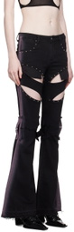 Rui Black & Purple Bootcut Jeans
