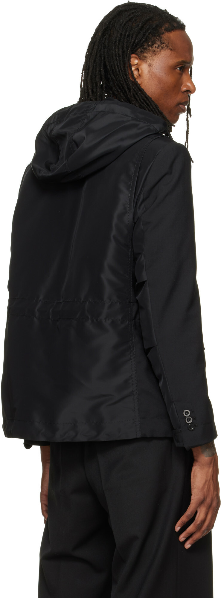 sacai Black Suiting x Nylon Twill Blazer
