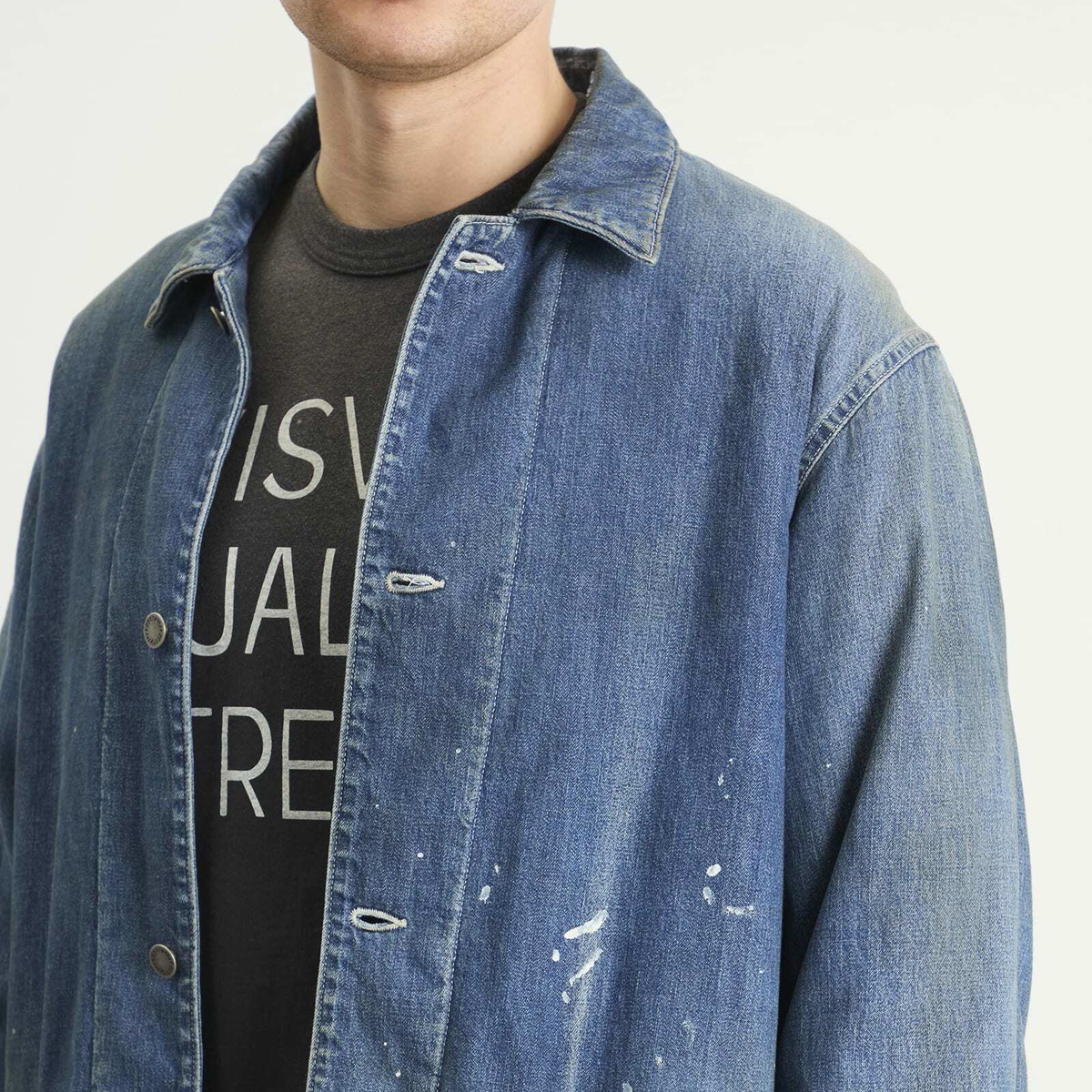 Visvim Men's Social Sculpture DMGD Down Jacket in Indigo Visvim